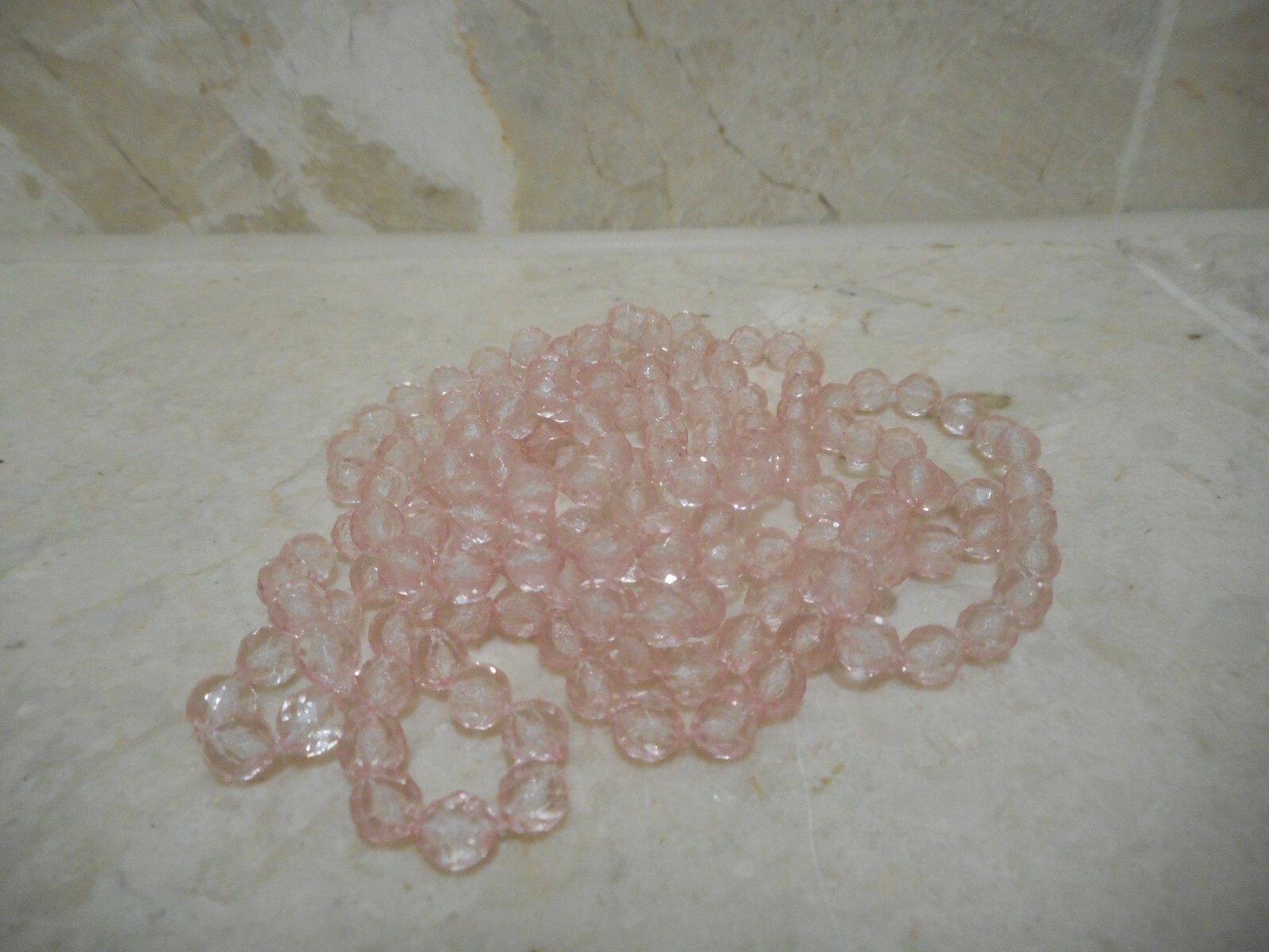 Liberty Of London Pink Glass Beaded Necklace 160cm x 0.75cm New
