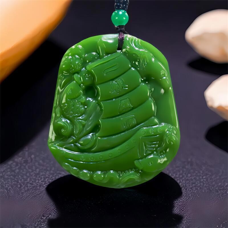 Green Real Jade Sailboat Pendant Necklace Fashion Natural Jasper Carved Jewelry