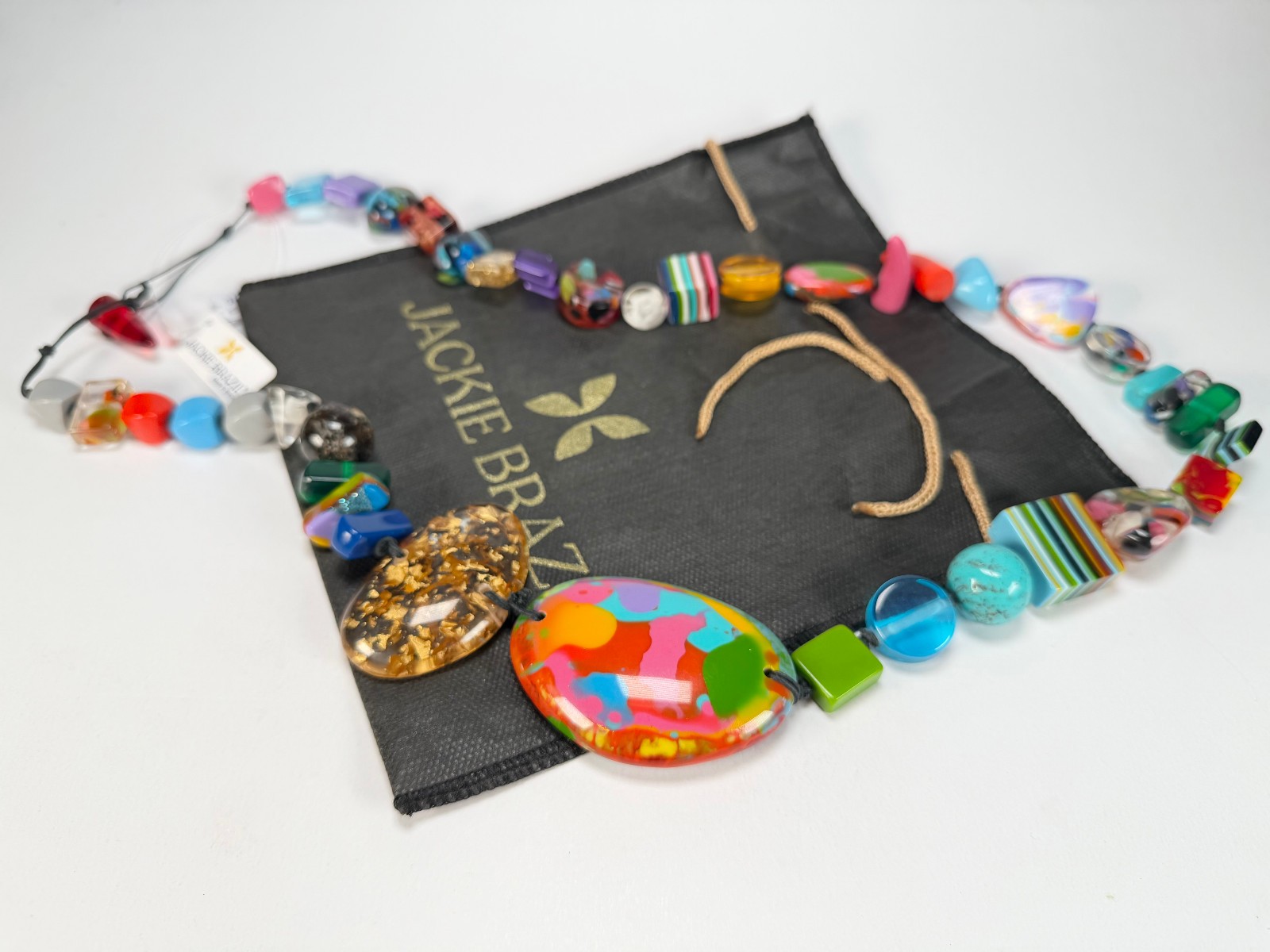 Jackie Brazil “Fusion” Mix Colours Long 110cm Bead Necklace ( N0040 )