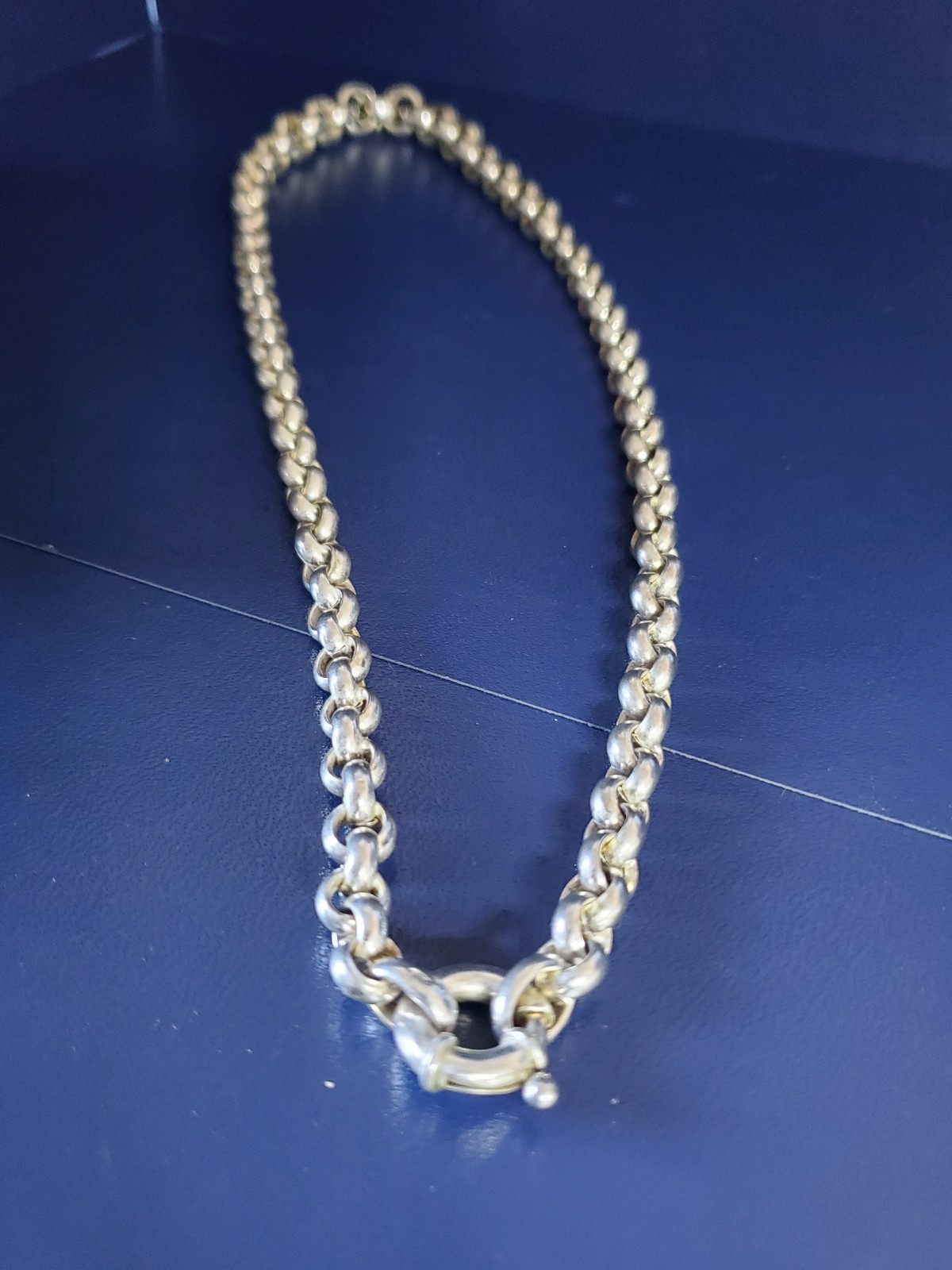 Vintage Rolo Chain 22 INCH Necklace Real Solid 925 Italy,b