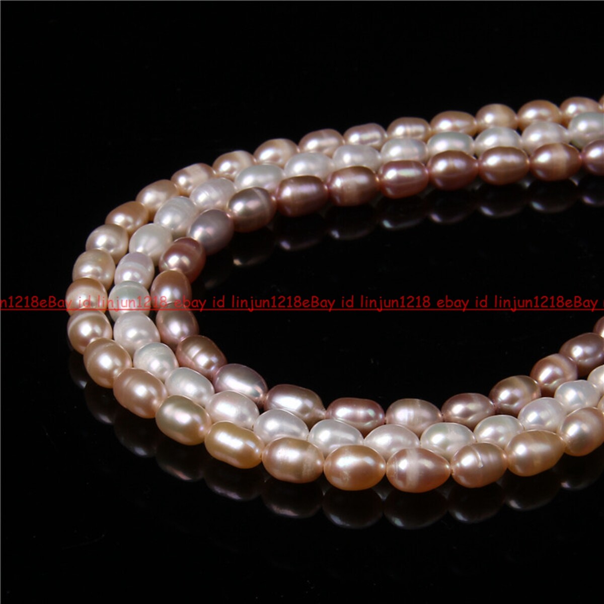 Natural 6-7mm White Pink Purple Freshwater Cultured Pearl Necklace 18in