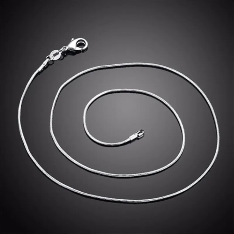 Men&Women’s 925 Sterling Silver Tarnish-Free Italian Snake Chain Necklace 16-38″