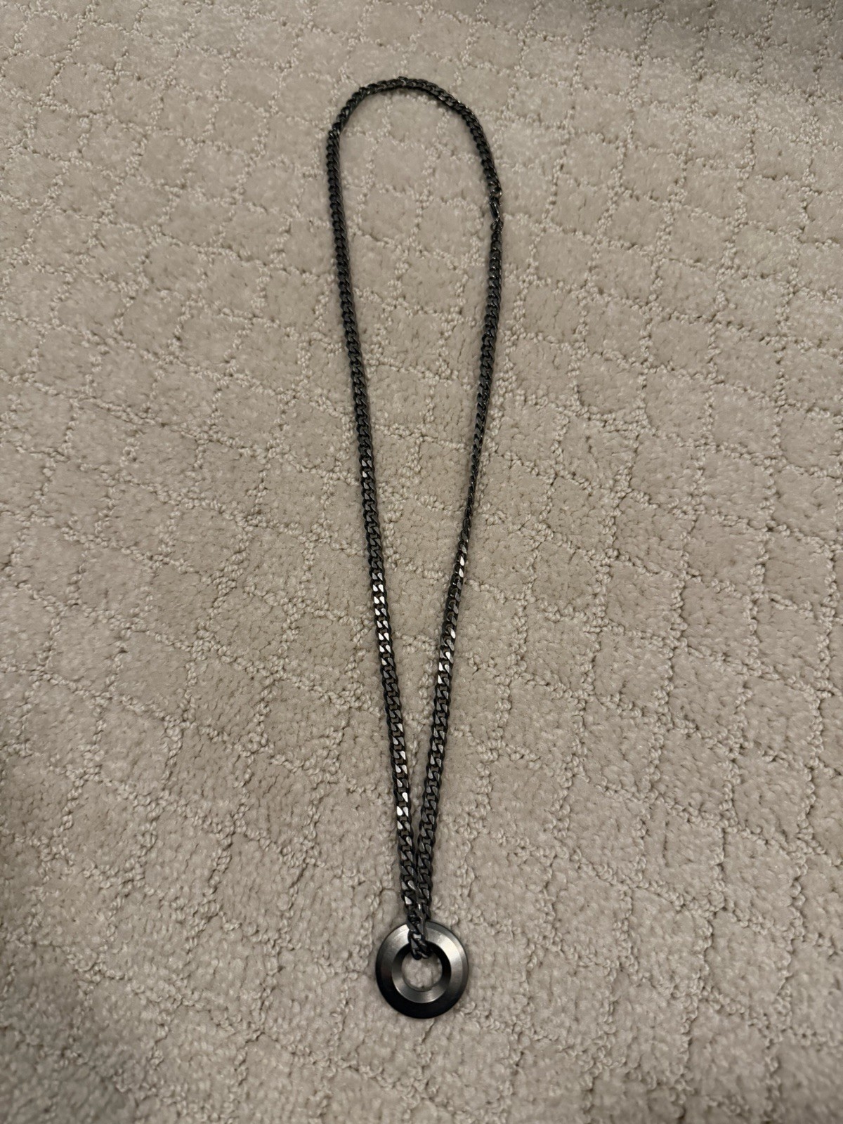 24 inch Titanium Curb Chain and Pendant Necklace