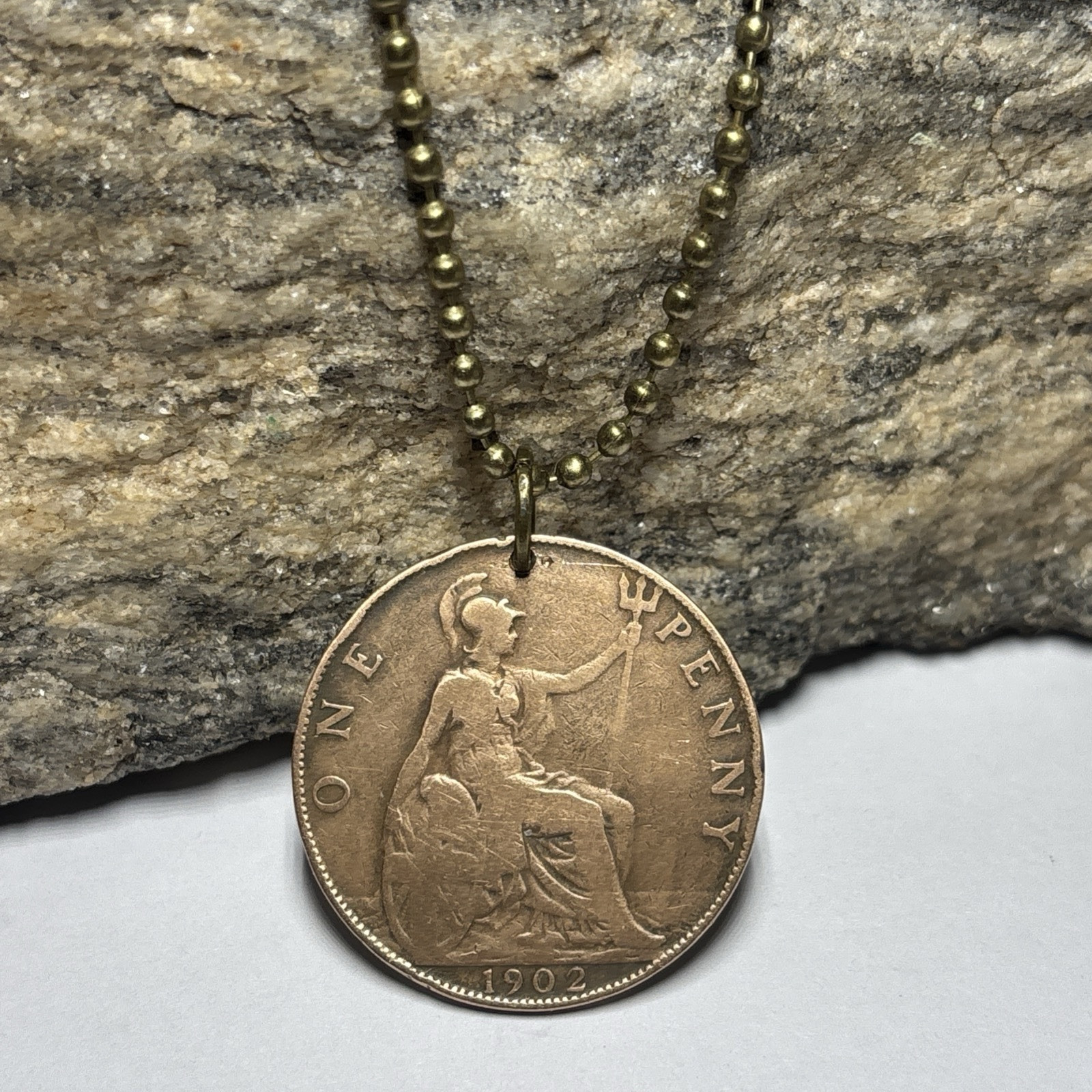 1902 UK Real Circulated Antique Large Coin Pendant. King Edward VII. Great 🎁