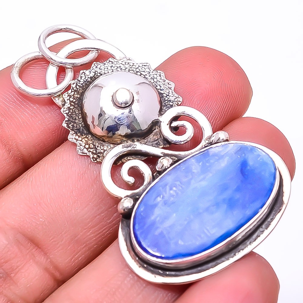 Kyanite – Nepal Designer Handmade 925 Sterling Silver Pendant 2.03″ P941219637