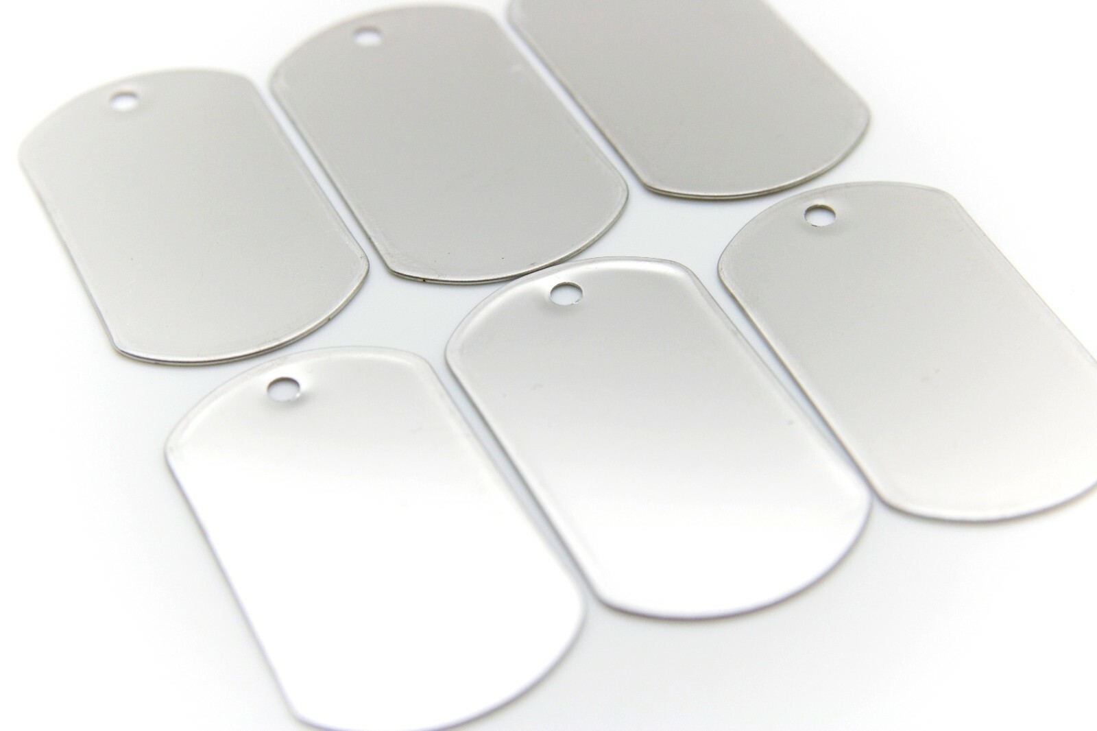 WHOLESALE LOT 500 PCS BLANK DOG TAG SHINY/MATTE STAINLESS STEEL MILITARY SPEC