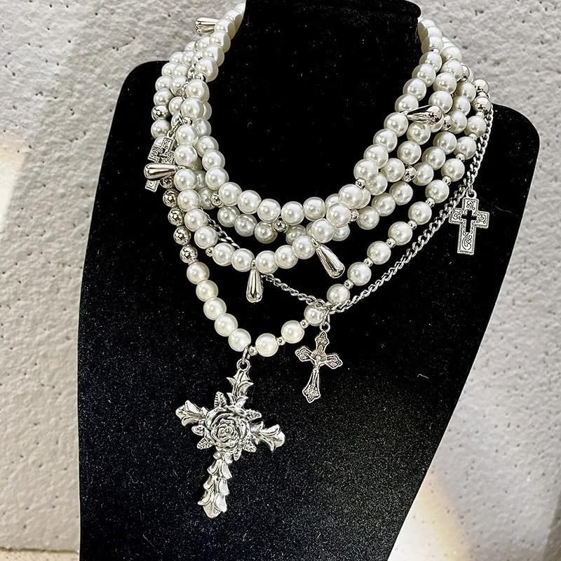 Fashion-Forward Gothic Pearl Necklace with Adjustable Length – For Individuality