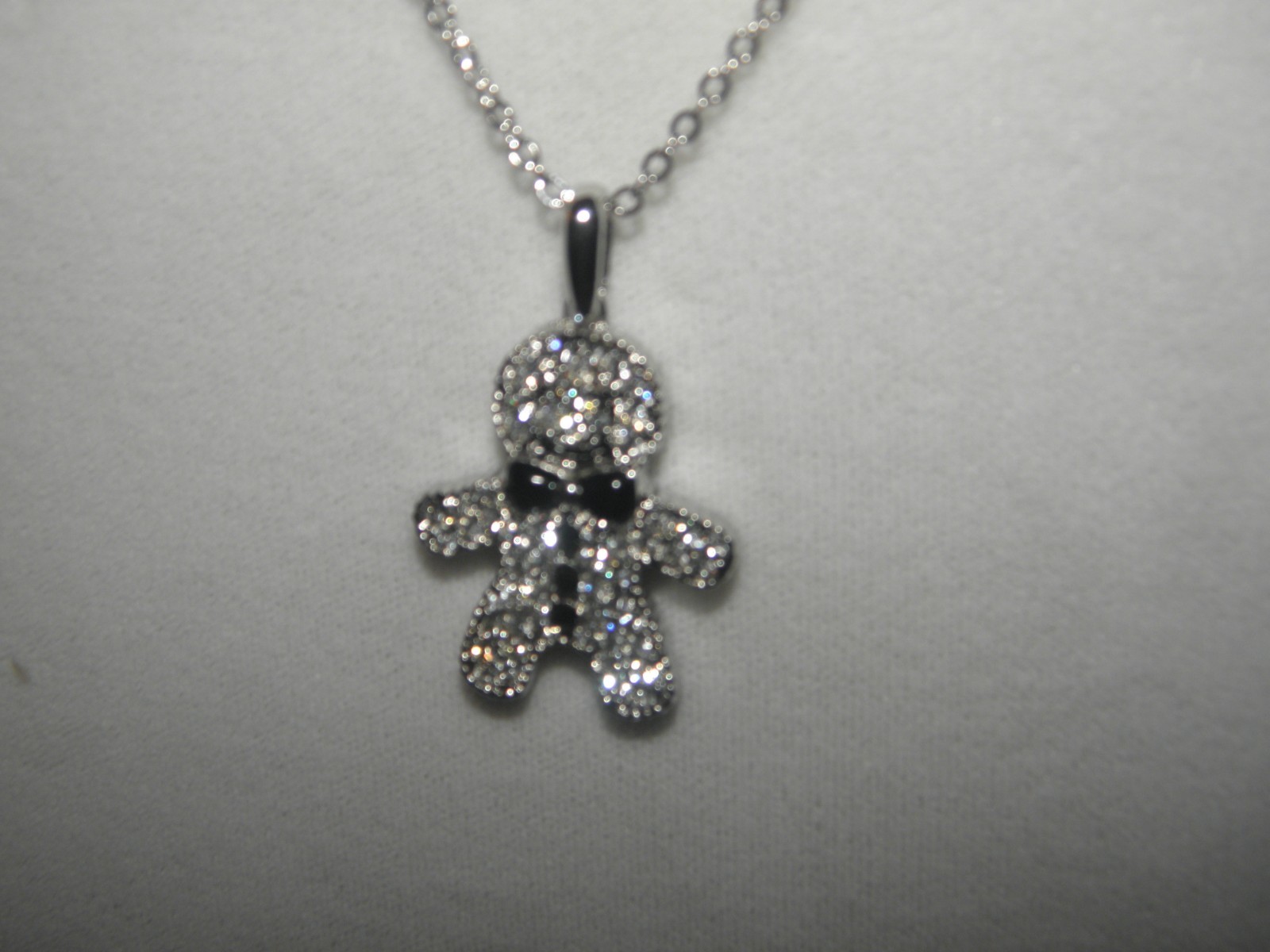 GINGERBREAD MAN NECKLACE PENDANT AUSTRIAN CRYSTAL CHRISTMAS GIFT ADORABLE! NEW!