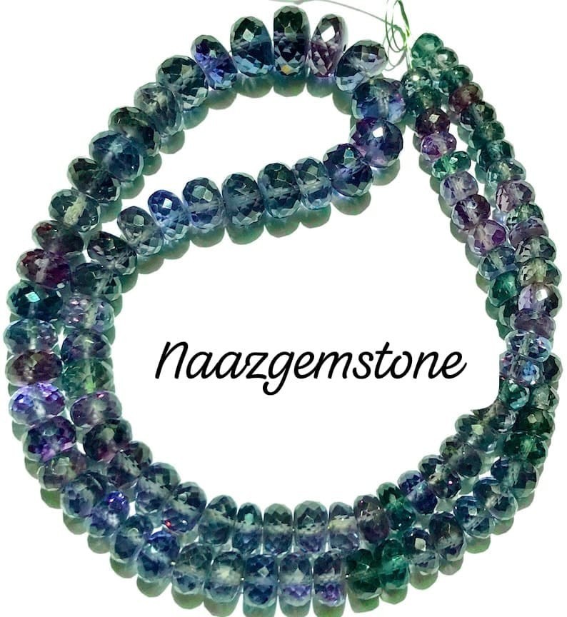 AAA++Quality Alaxenderate faceted Rondelle beads gemstone jewelry Necklace