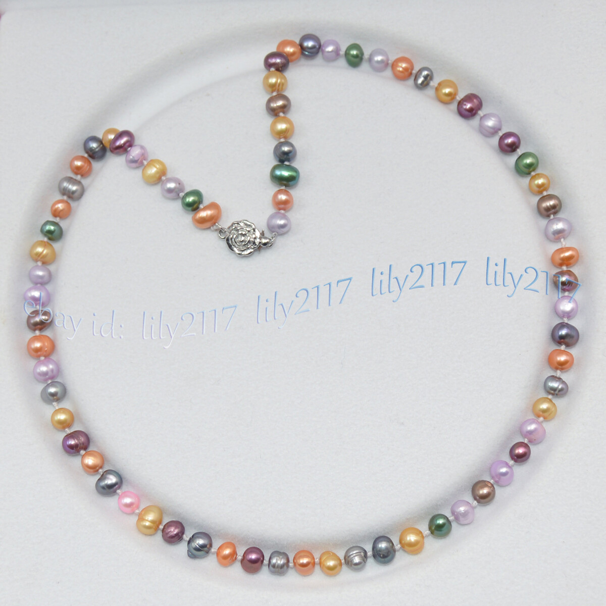 Natural 6-7mm Multicolor Freshwater Pearl Necklace Bracelet Earrings Jewelry Set