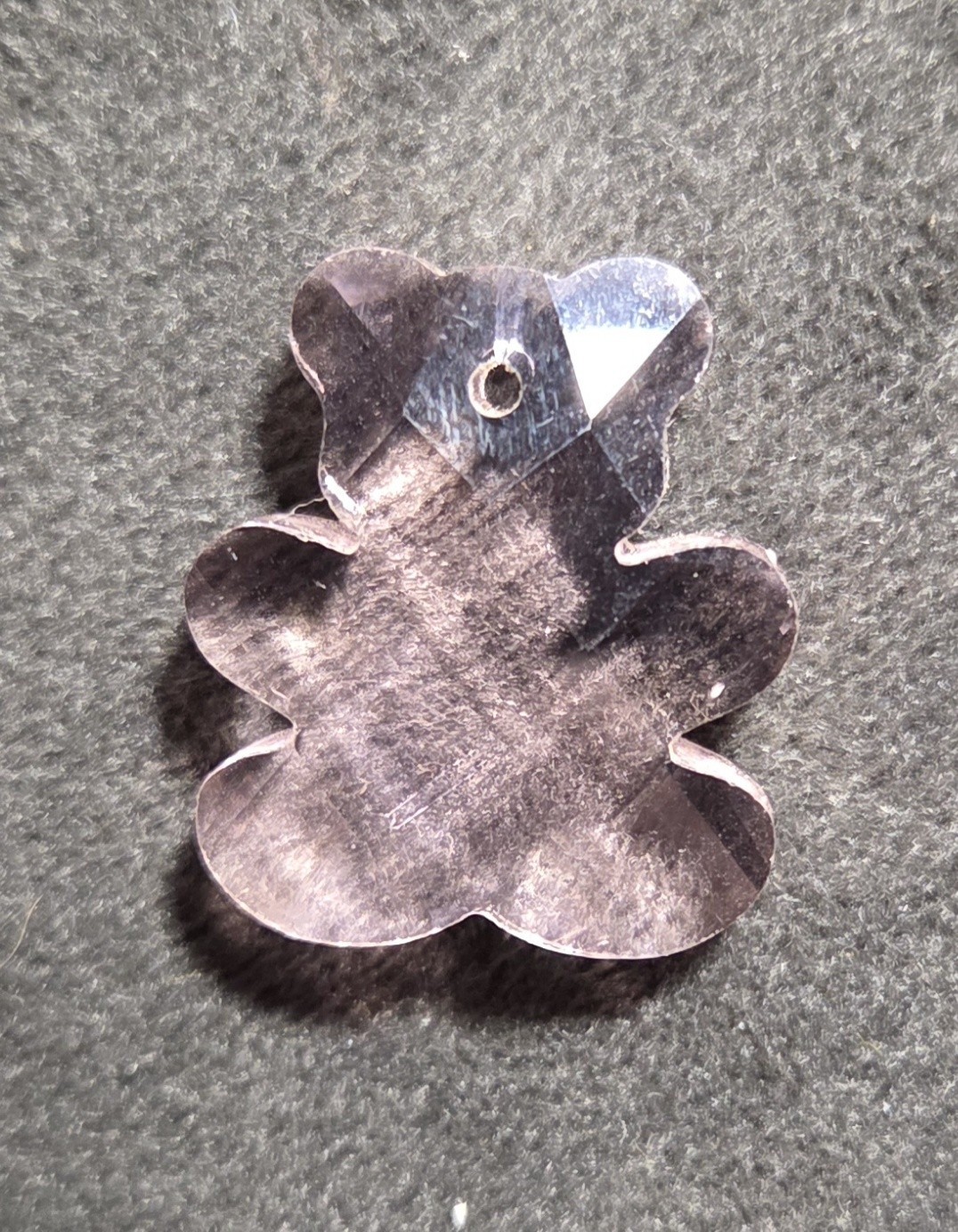 1 pc Crystal Pink Teddy Bear Pendant 25 mm