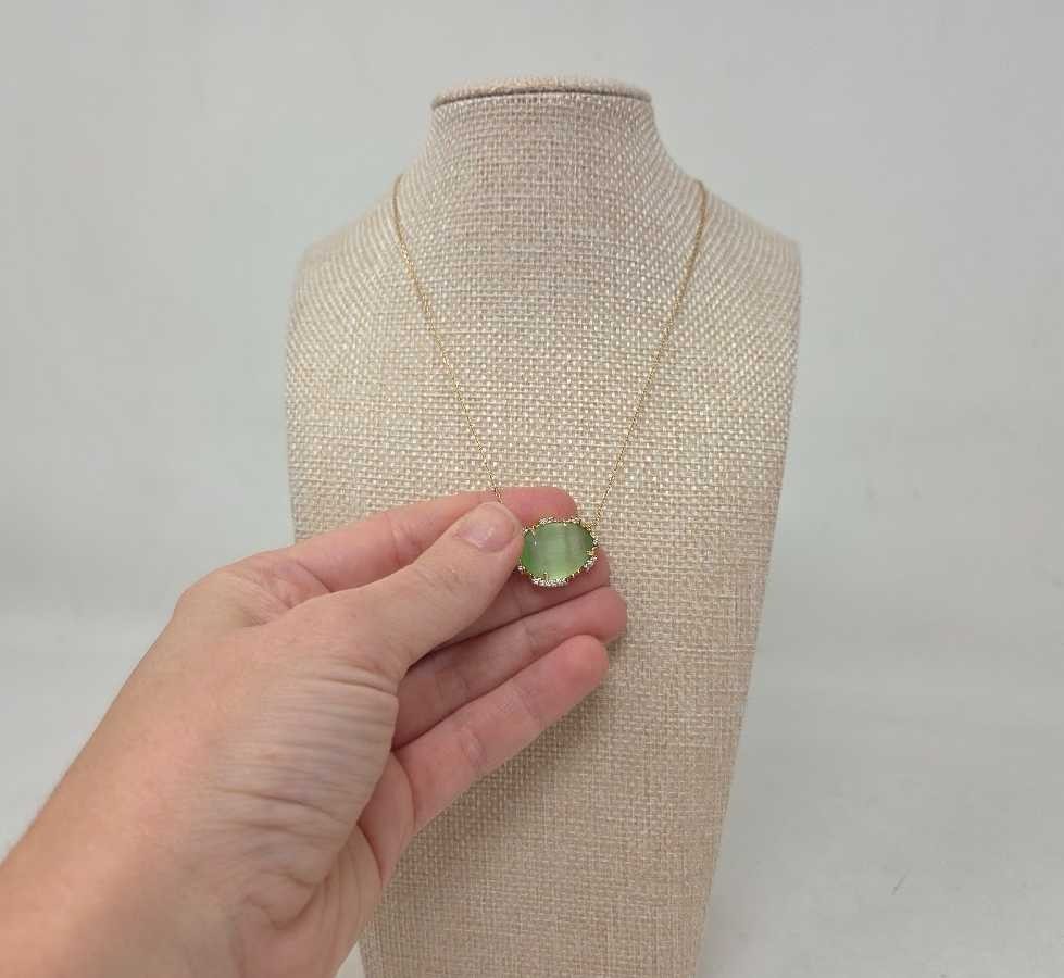 New Anthropologie medium rebirth necklace in mint green