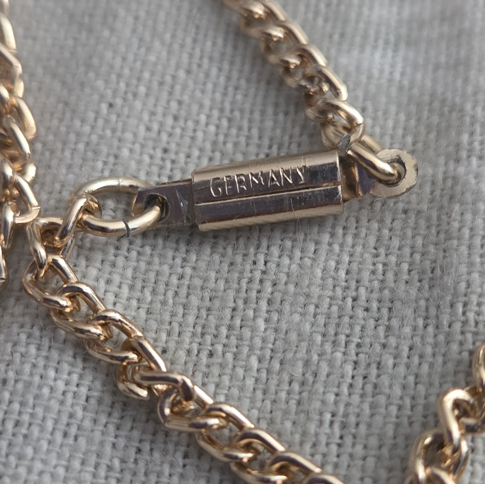Vintage Necklace Chain Gold Tone Pendant Mother Mary Germany Match Religious