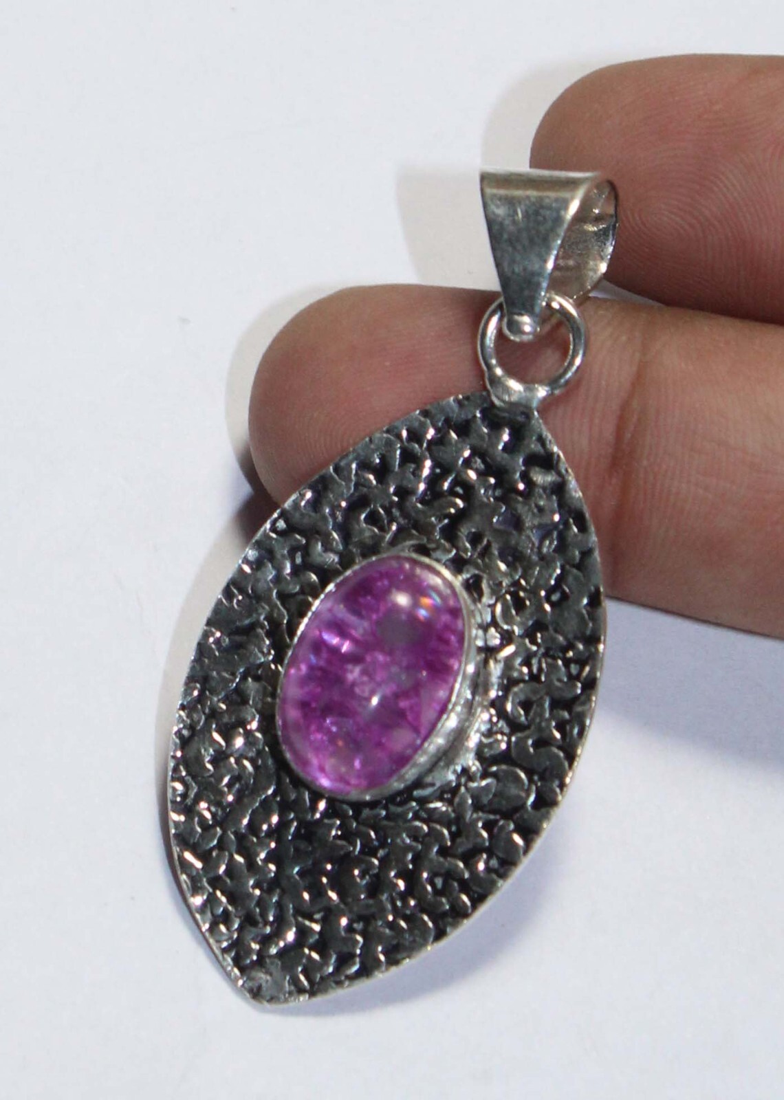 Amethyst Oval Shape Gemstone Handmade Pendant Jewelry Pendant Size 1.5 inches