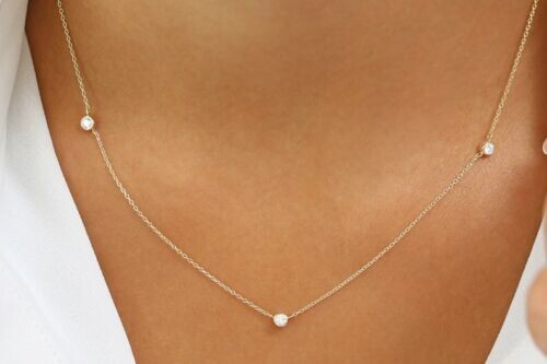 1.00Ct Round Cut Simulated Diamond Women’s Lovely Necklace 14K White Gold Plated