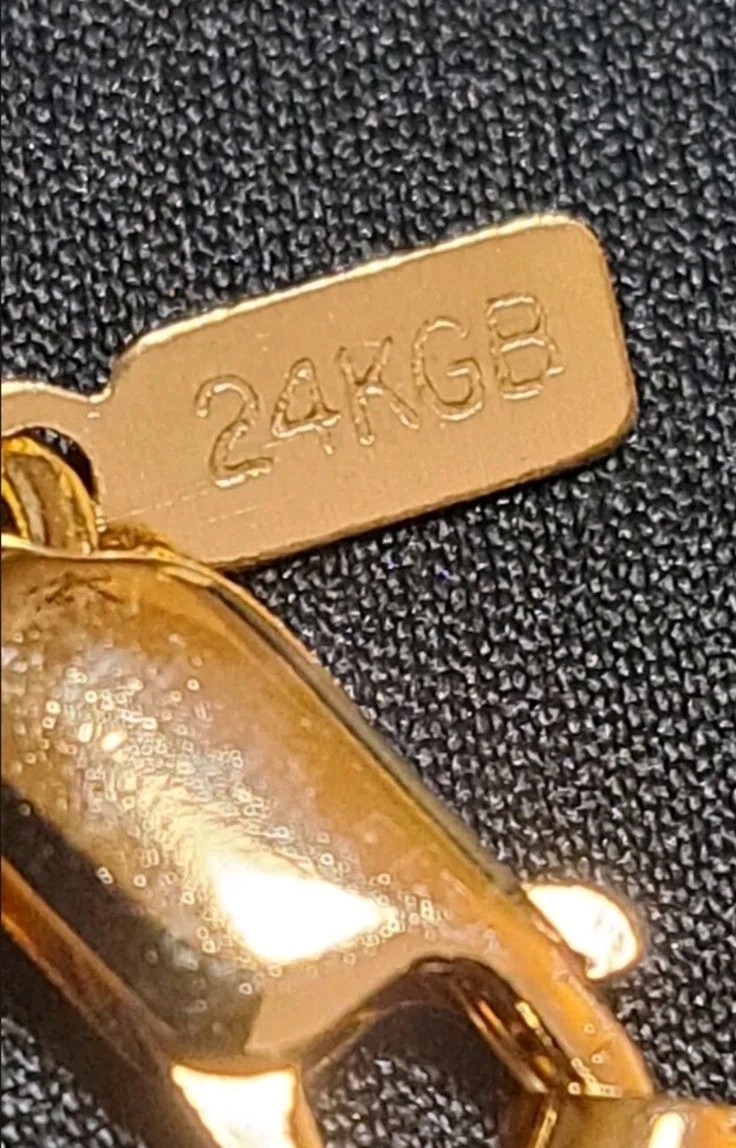 24k GOLD BONDED Herringbone Necklace Chain 30″ *MADE IN ITALY* 7mm