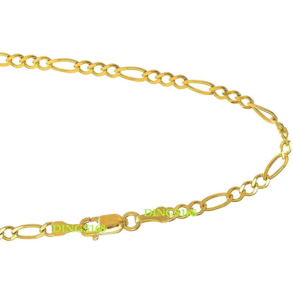 18K Gold Filled 16″ 18″ 20″ 22″ 24″ 26″ 28″ 30″ 2mm Figaro Chain Necklace