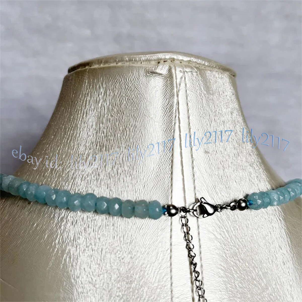 Faceted Aquamarine Natural Gems Rondelle Beads Necklace Bracelet Earrings Set