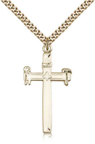 Gold Filled Cross Necklace For Men On 24 Chain – 30 Day Money Back Guarantee