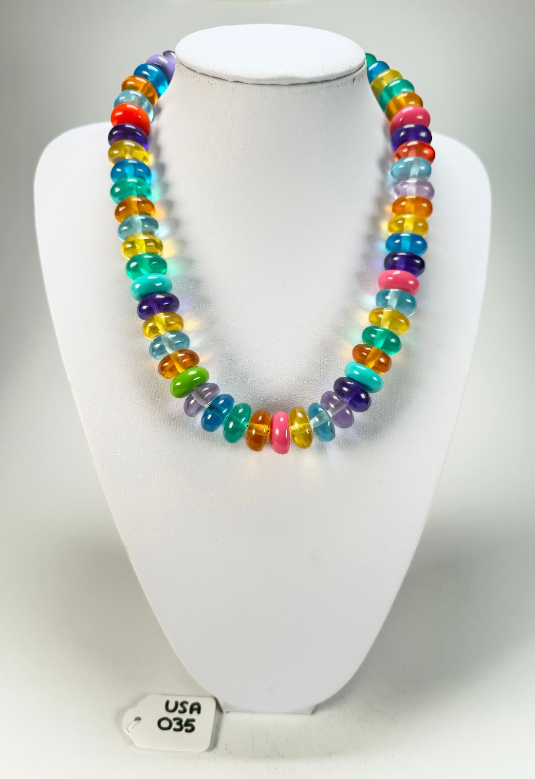 Jackie Brazil “Ana” Transparent Summer Mix Resin Wheels 70cm Necklace ( N0044 )