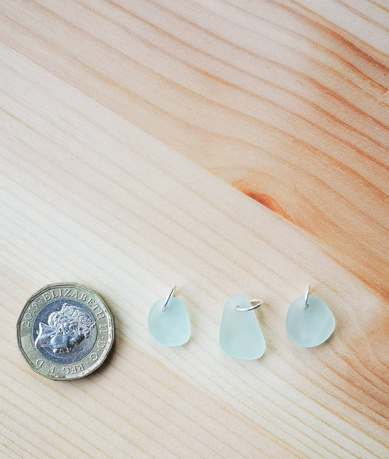 Cornish Sea Glass necklace jewellery, ladies gift, sterling silver, seafoam blue