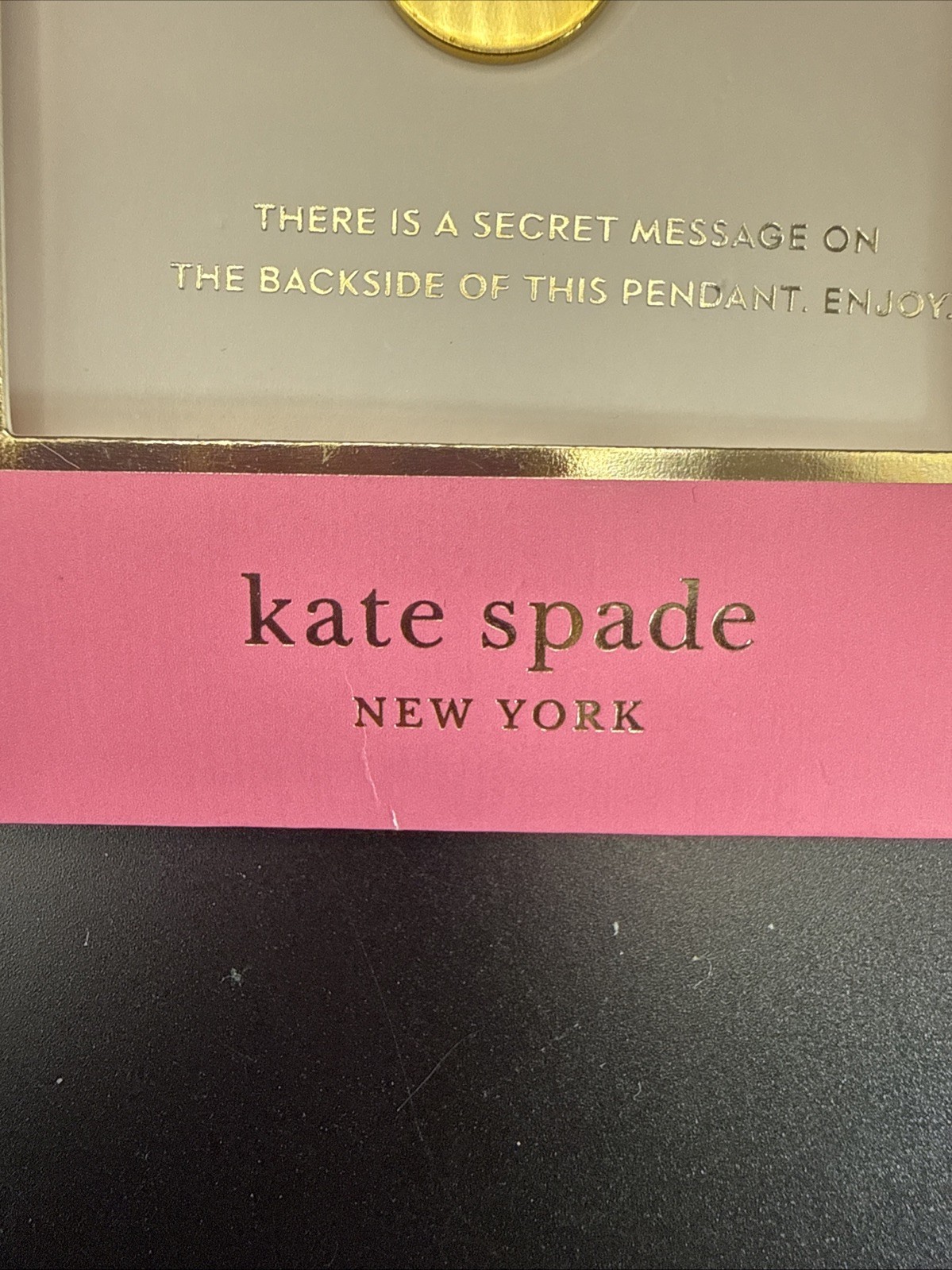 NEW Kate Spade Gold Tone Round N Initial Pendant Necklace 17-20” Adjustable