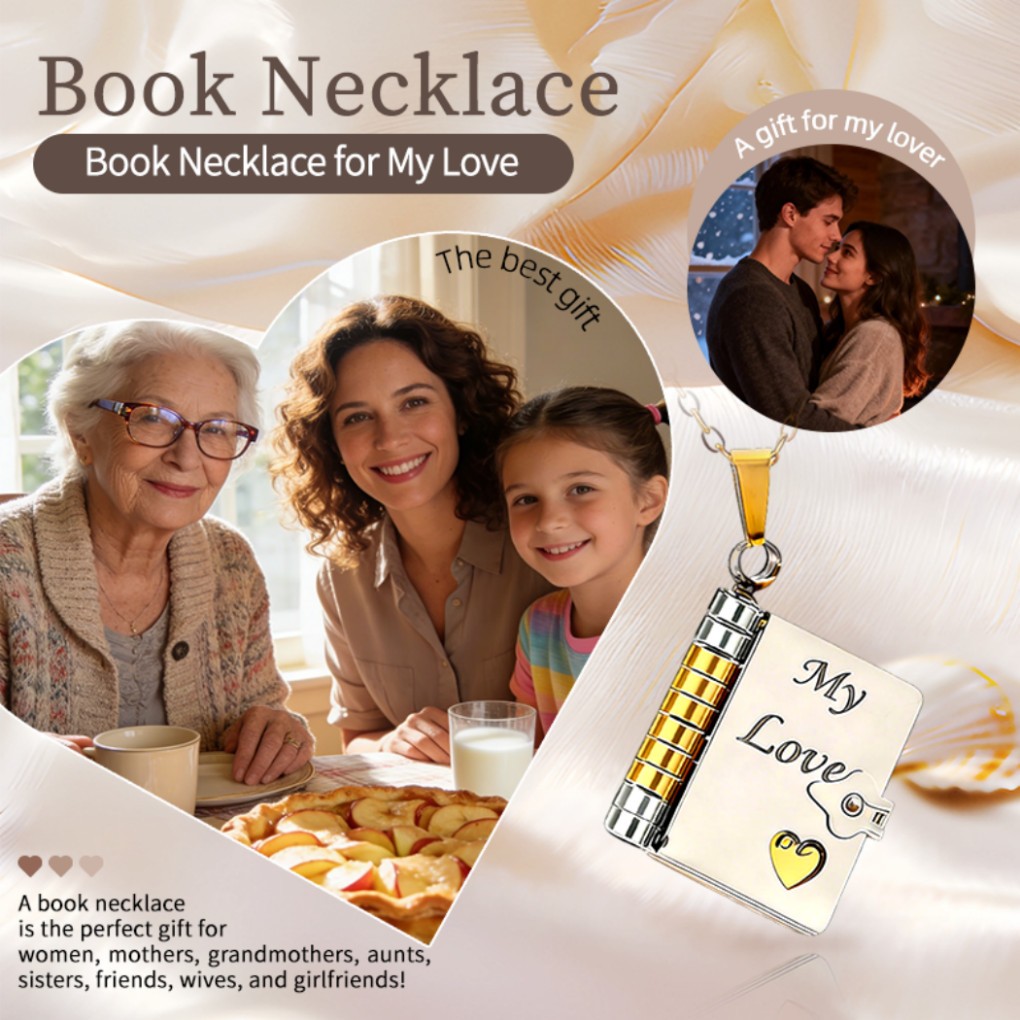 Valentines Day-Book Necklace for grandson/Granddaughter/Daughter/Son/sweetheart