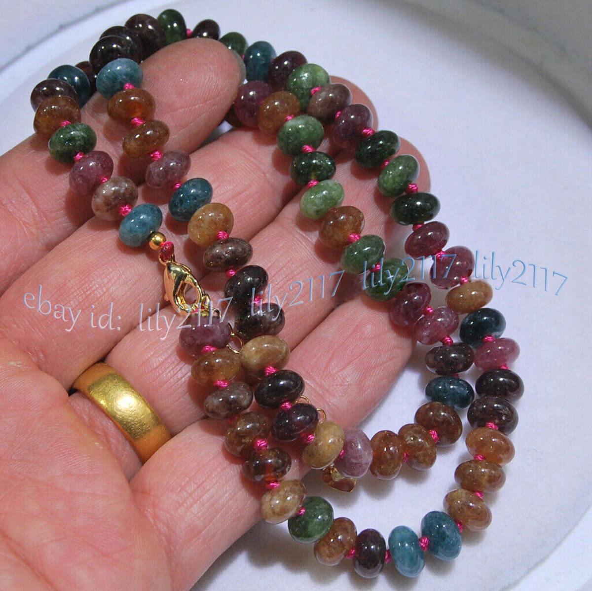 Natural Colorful Tourmaline Rondelle Gemstone Beads Necklace 14-48” 4x6mm 5x8mm
