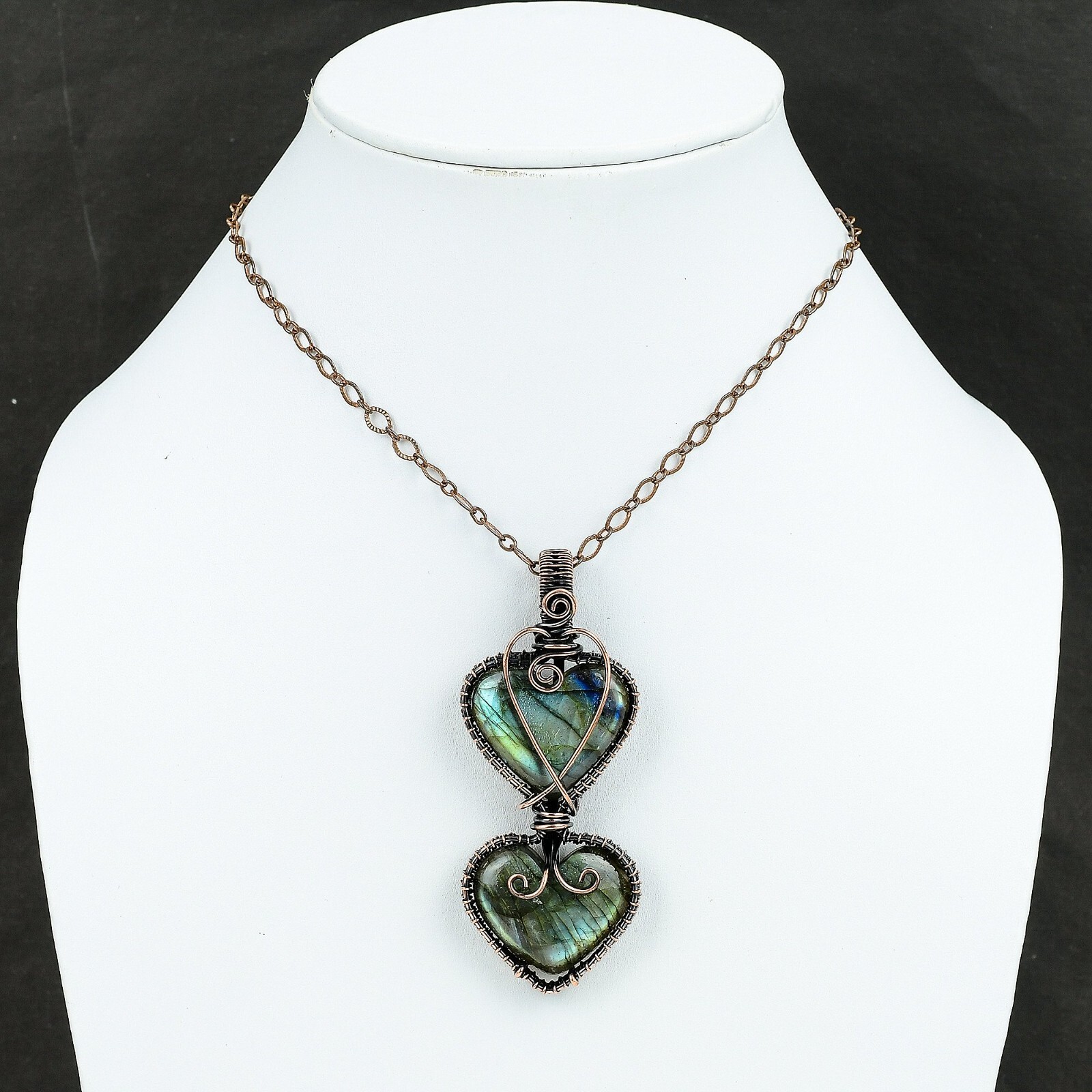Women Day Gift Labradorite Jewelry Copper Wire Wrapped Pendant For Women 3.31″