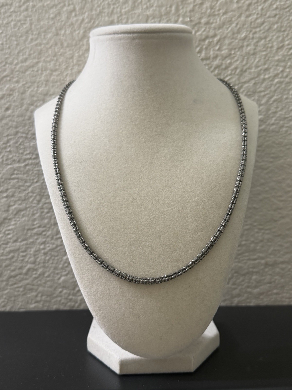 22 inch 3mm – 925 Sterling Silver Ice Barrel Chain Black Rhodium Finished