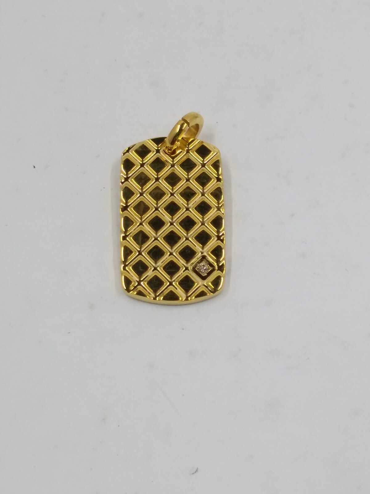 Inori Stainless Steel Geometric 14k Gold PVD and White CZ Pendant