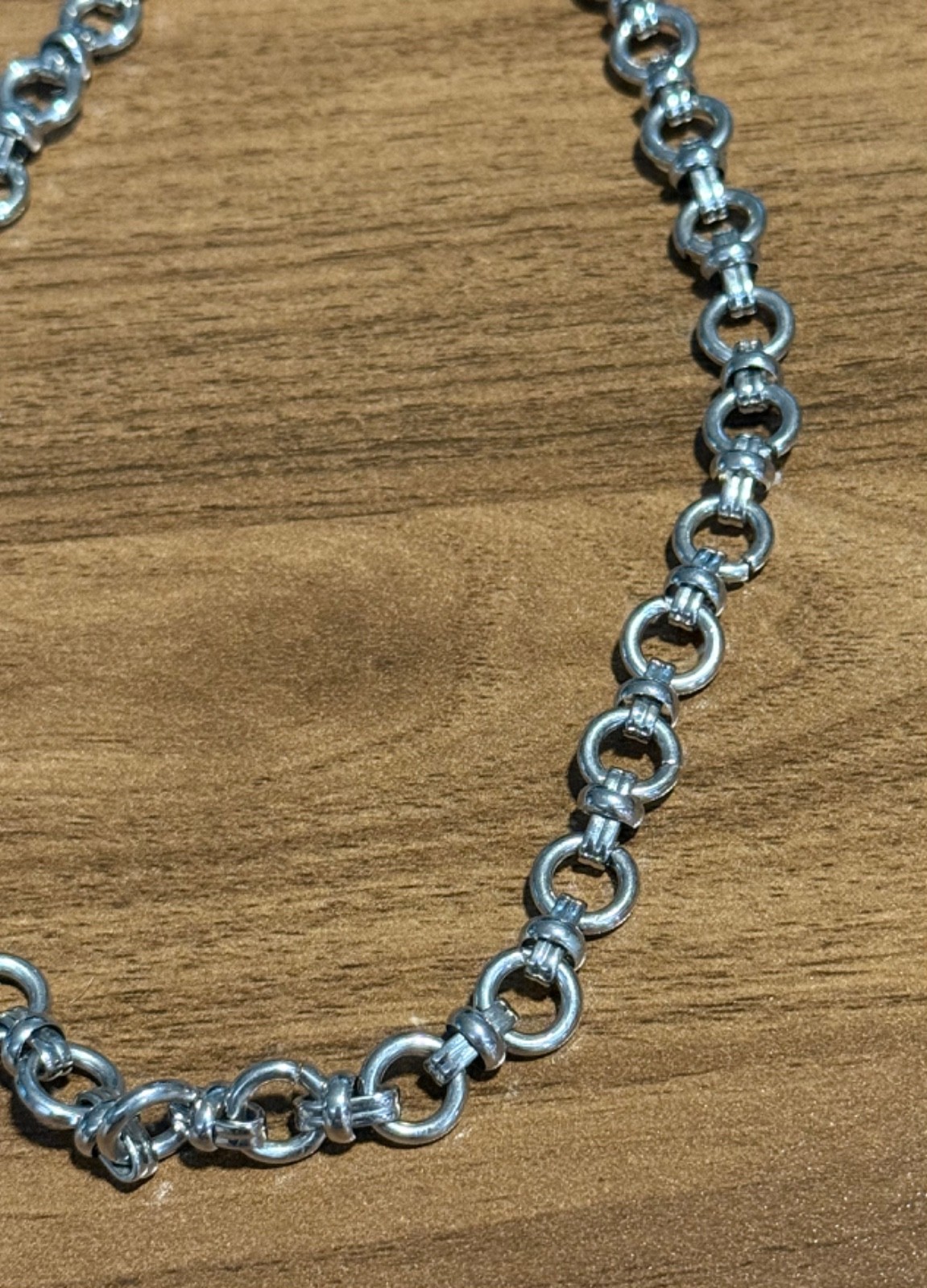Chunky Silver Rolo Thick Chain, Silver Tone, Excellent Condition