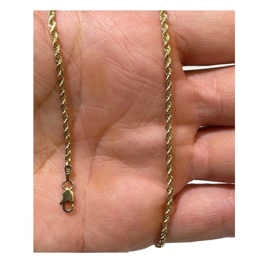 14k Solid Yellow Gold Rope Chain Necklace Bracelet 1mm-10mm Men Women Sz 7″-30″