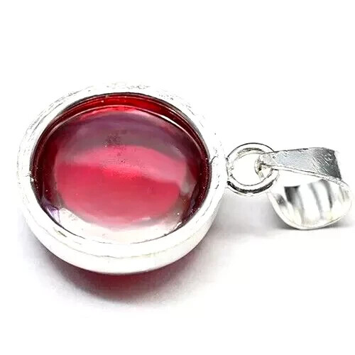 Natural Certified Red Ruby 49 Ct Cabochon Loose Gemstone 925 Silver Pendant