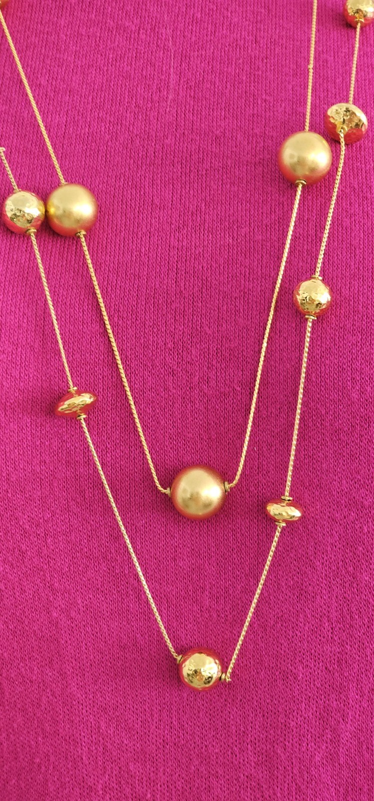 TWO ANN KLEIN necklaces gold tone 16” and 18 ” in Excellent condition