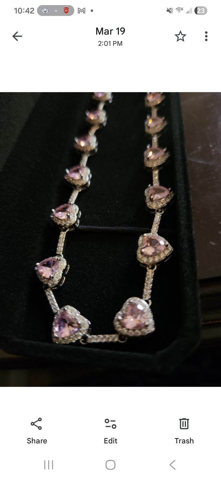 14k White Gold Plated Pink Heart Austrian Crystals C Zirconia Iconic Necklace