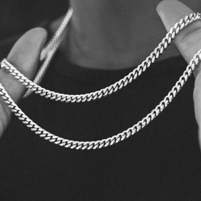 Cuban Chain Link Curb Necklace Men Women Punk Surgical Stainless Steel 2-15mm