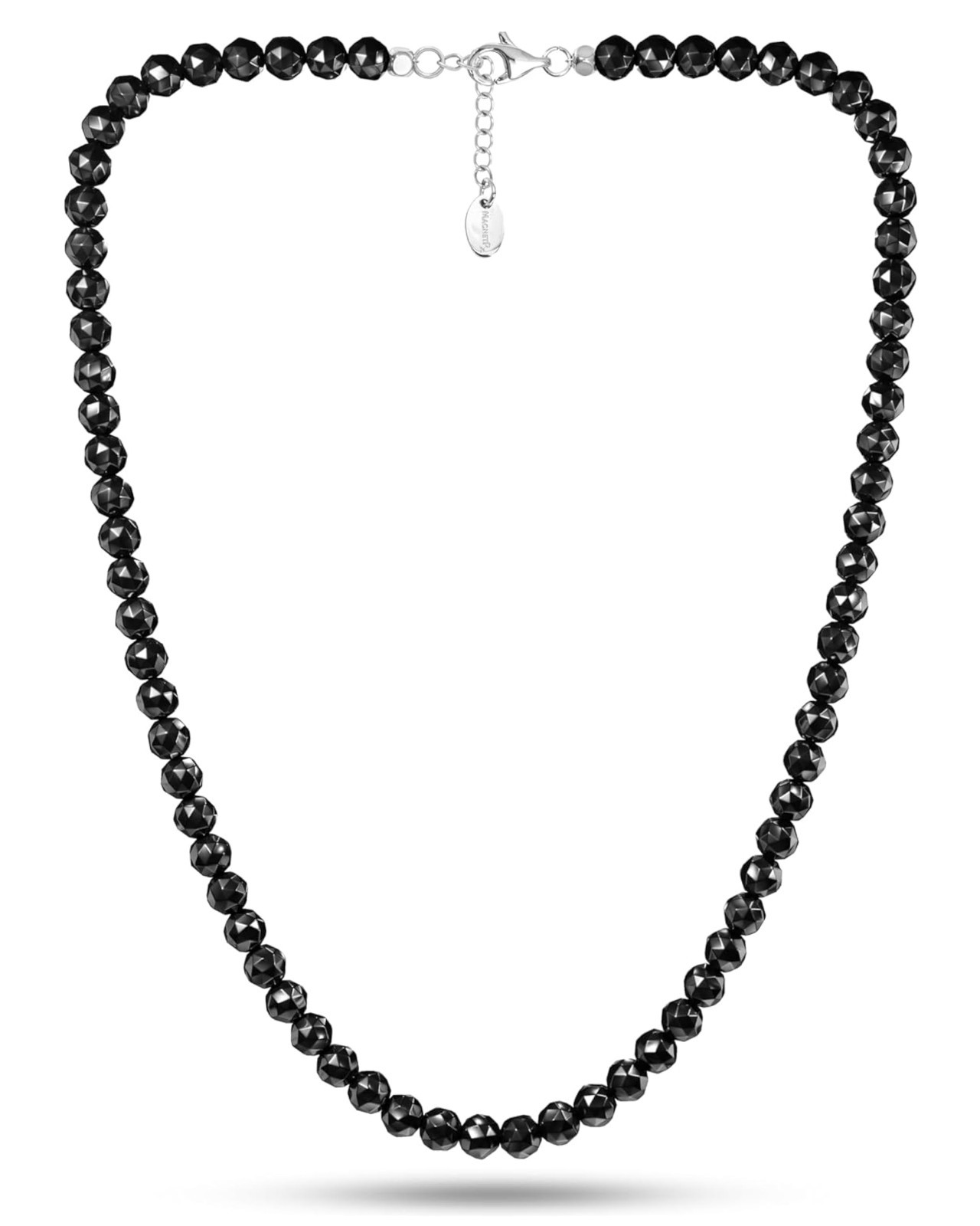 MagnetRX Magnetic Hematite Stones Necklace Ultra Strength for Women & Men 22 In