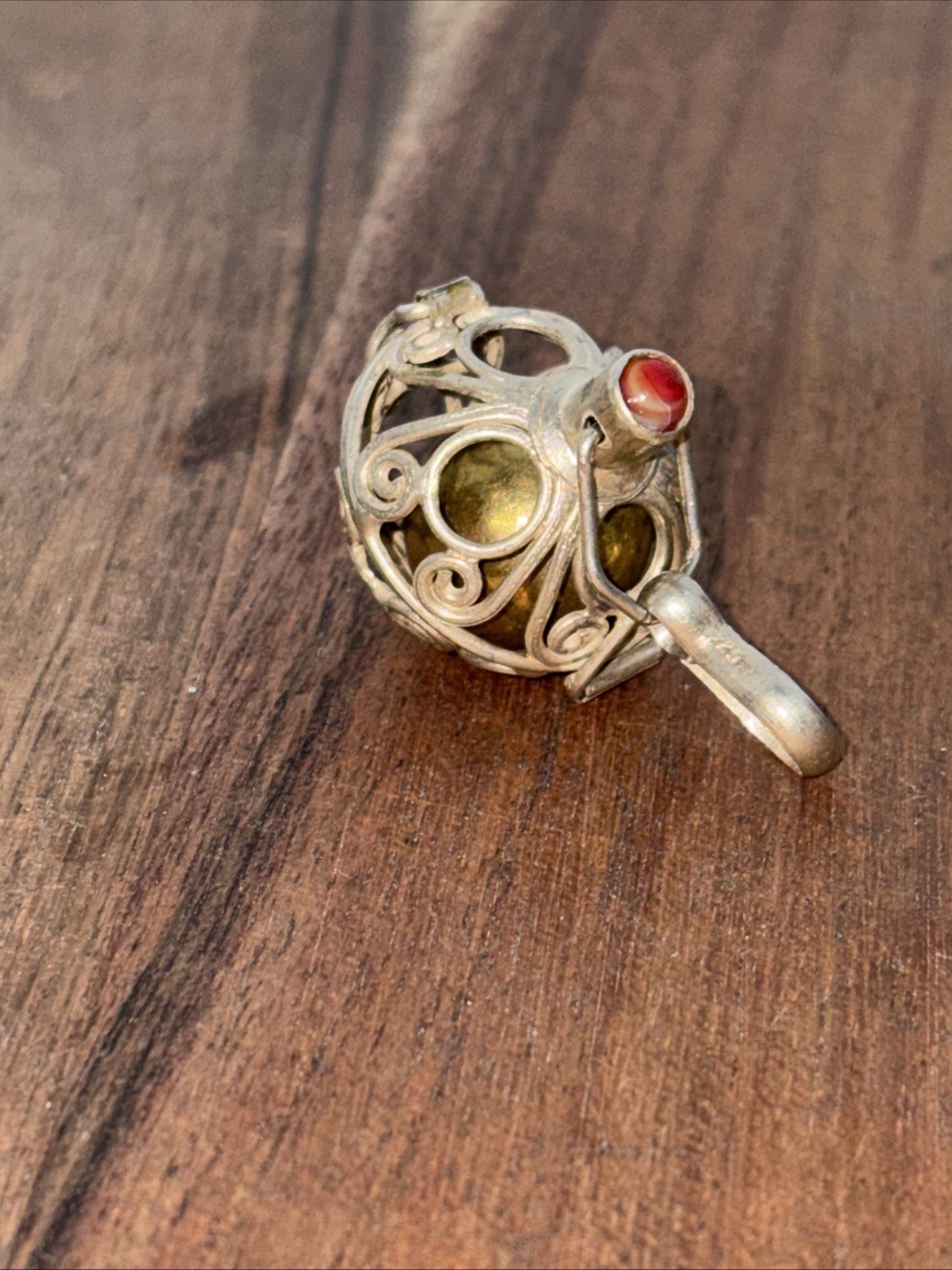 Sterling Silver Harmony Pendant With Brass Ball Chime