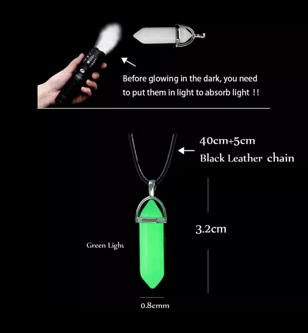 Women’s Fashion Jewelry Luminous Stone Glow in Dark Pendant Necklace 39-2