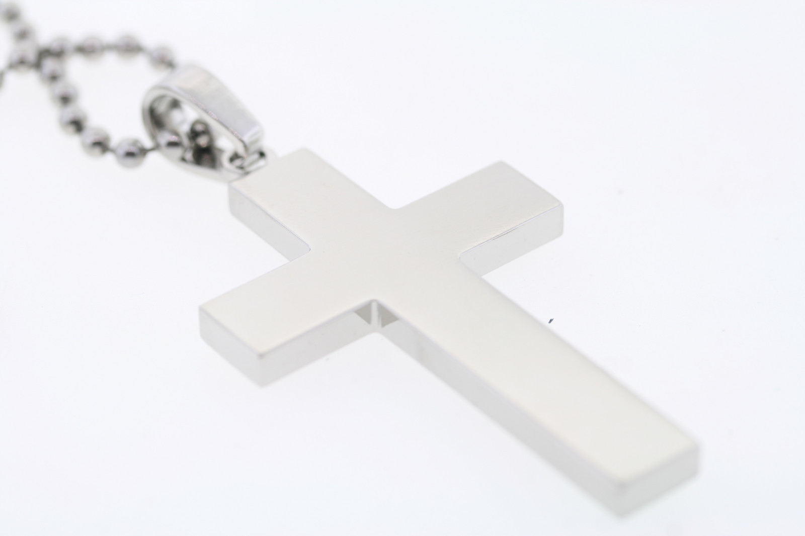 SHR Stainless & Faceted Tungsten Inlay 2 3/4″ x 1 3/8″ Cross Necklace 22″