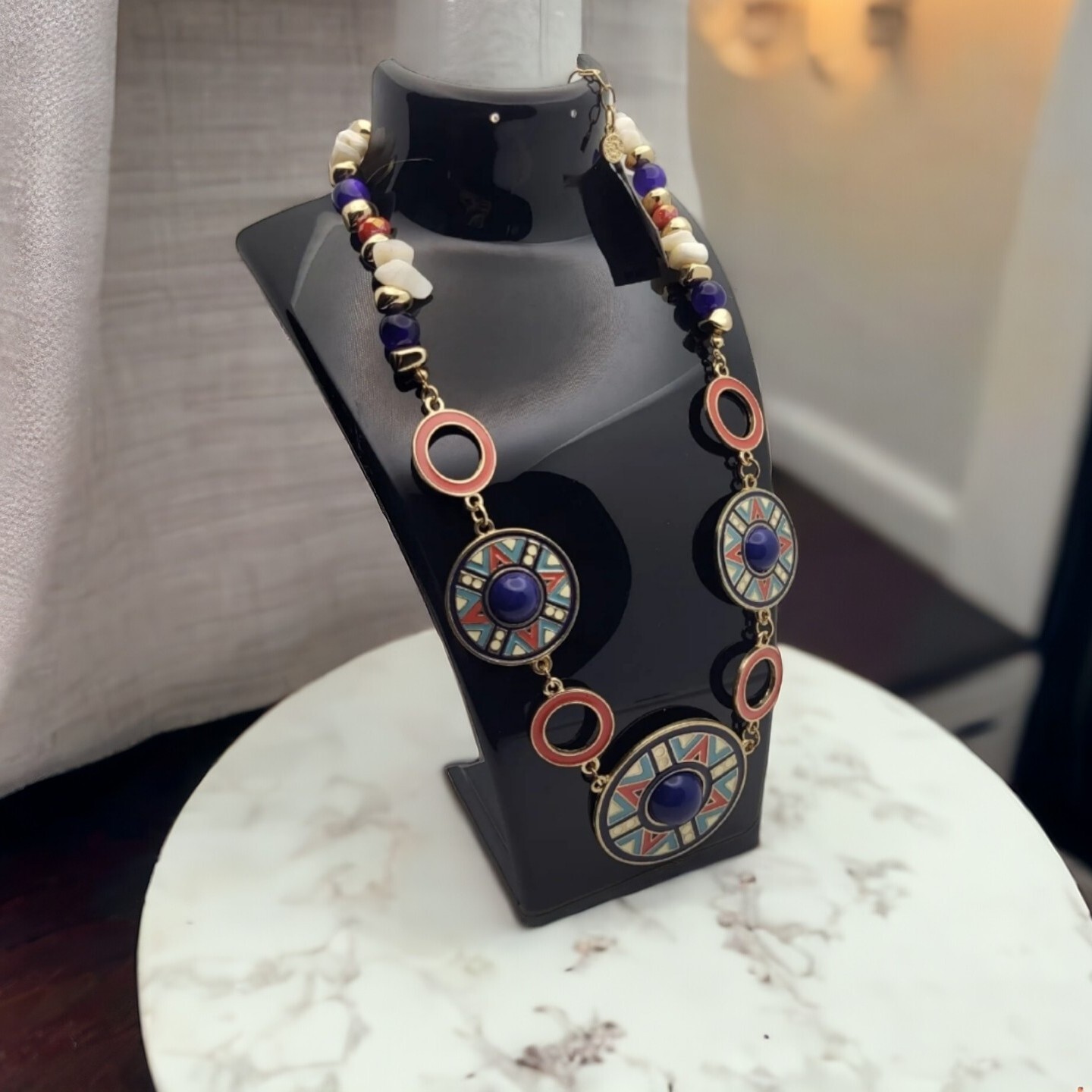 Bohemian Tribal Style Necklace Enamel Beads New Ruby Rd