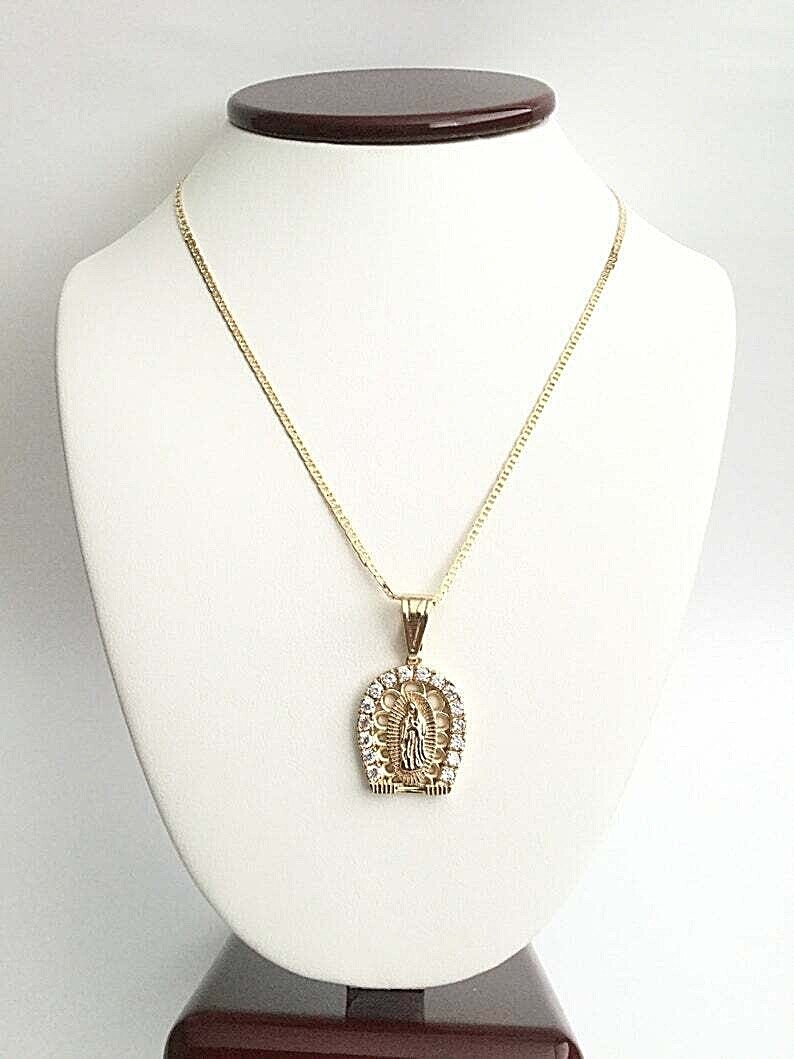 18K GOLD FILLED GUADALUPE HORSESHOE NECKLACE 20″ / CADENA GUADALUPE 20″ – N32