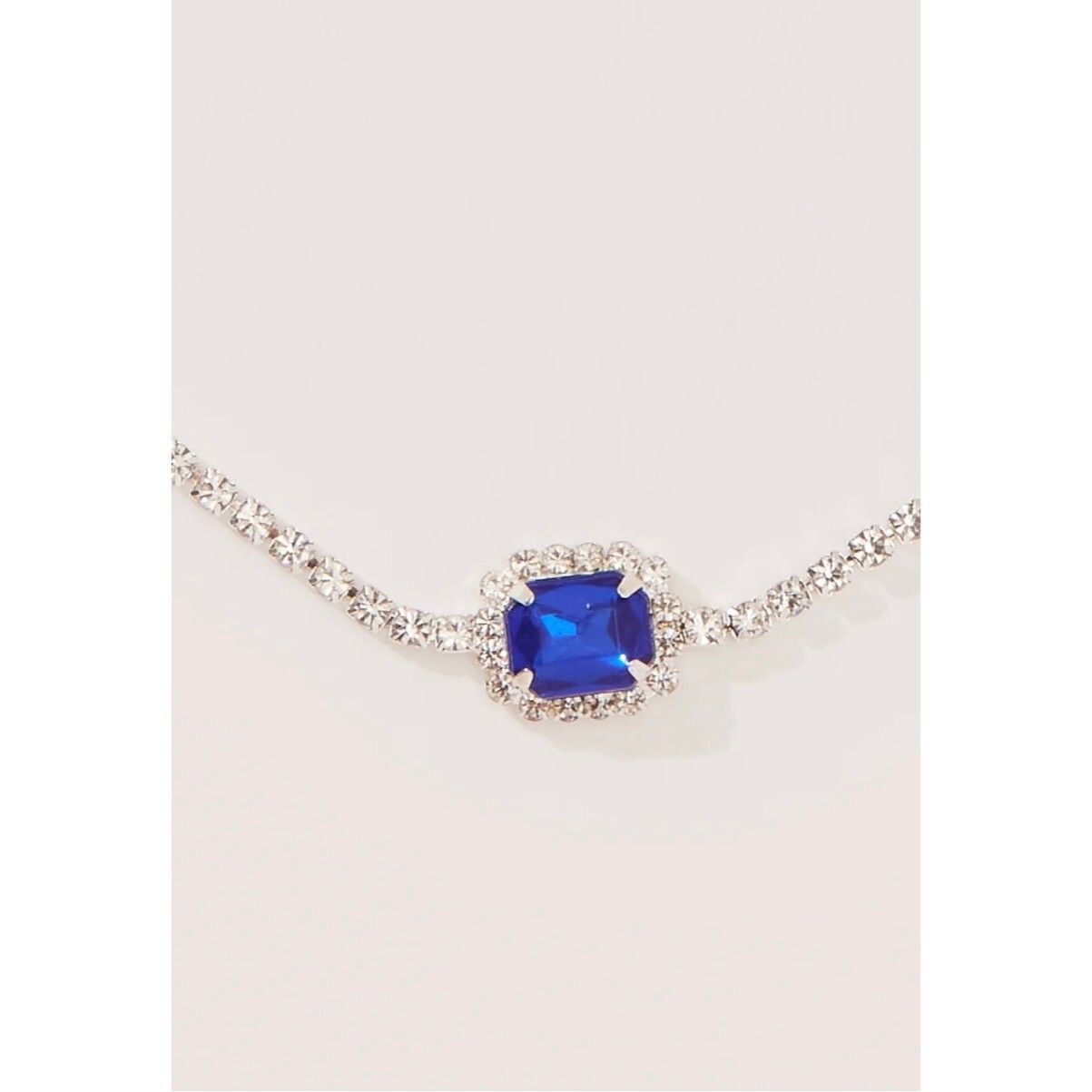 NEW 8 Other Reasons Silver Blue Rhinestone Gem Material Girl Necklace Chocker