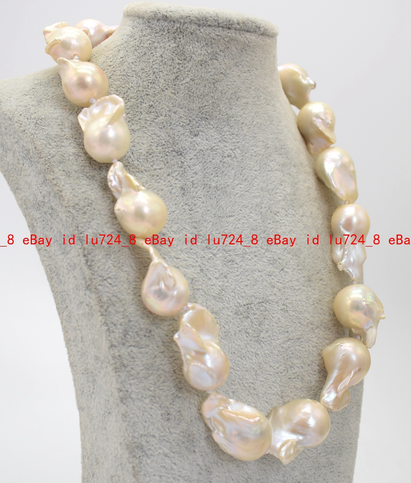 New Huge Natural 15x20mm Genuine Pink Keshi Baroque Pearl Jewelry Necklace