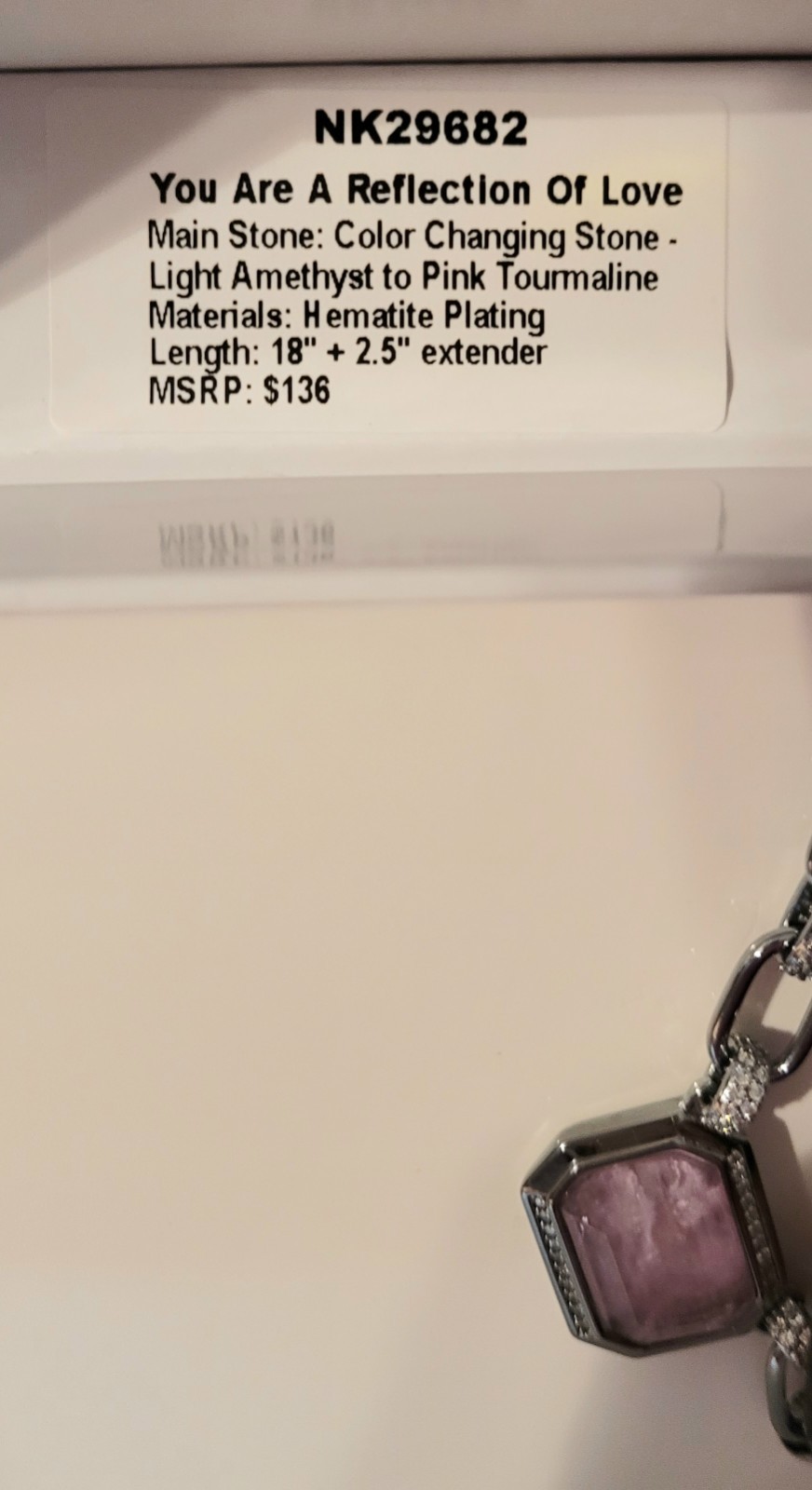 Bomb Party Mental Health Necklace “You are a Reflection of Love” Hematit NK29682