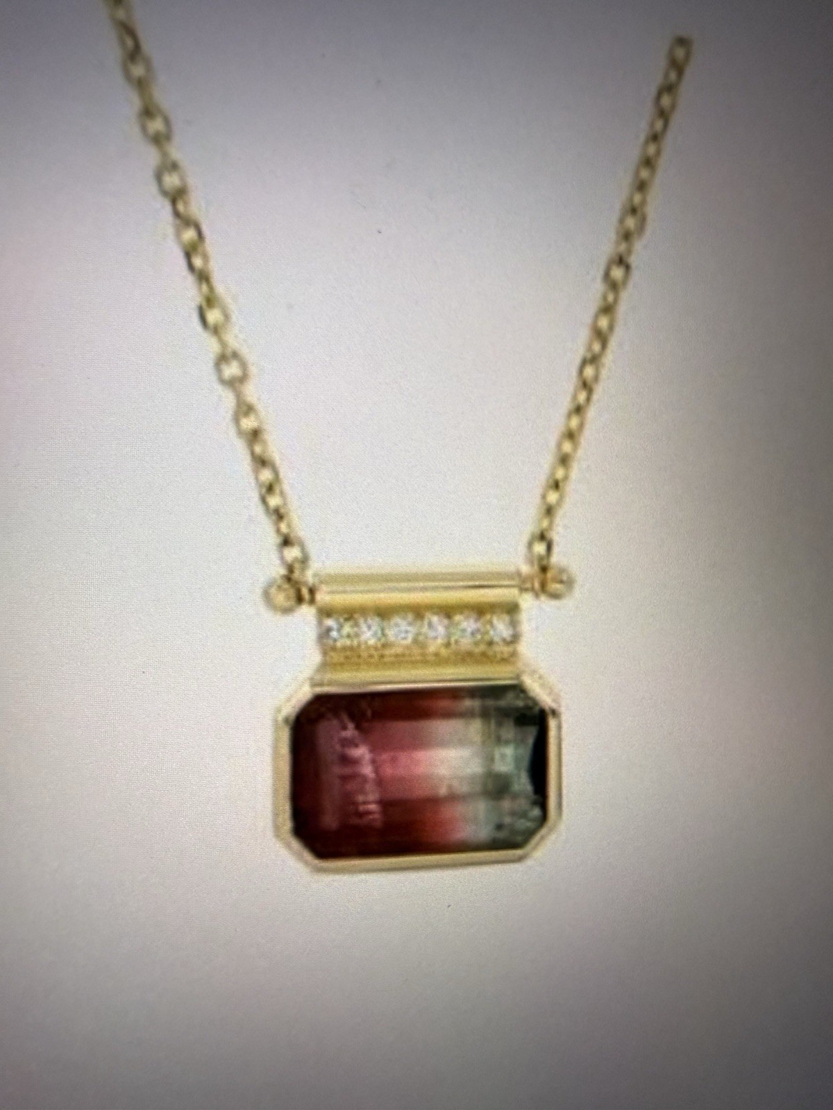 Jemma Wynne 18kt Solid gold Bi Color Tourmaline Necklace Ylang23