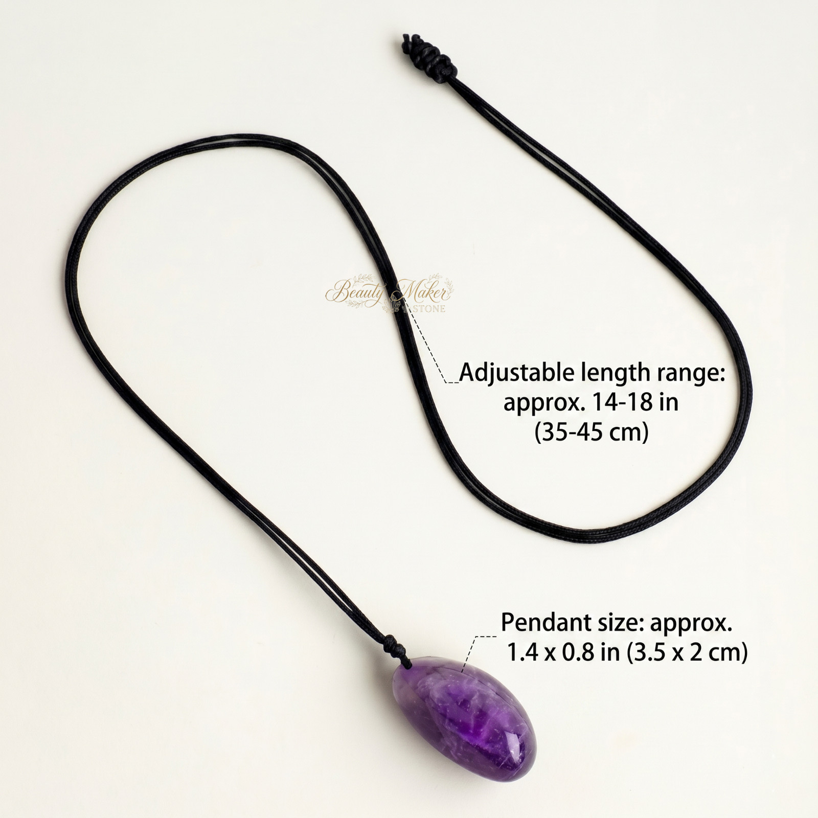 Amethyst Necklace Natural Crystal Pendant Wisdom Spiritual Peace Gift Men Women