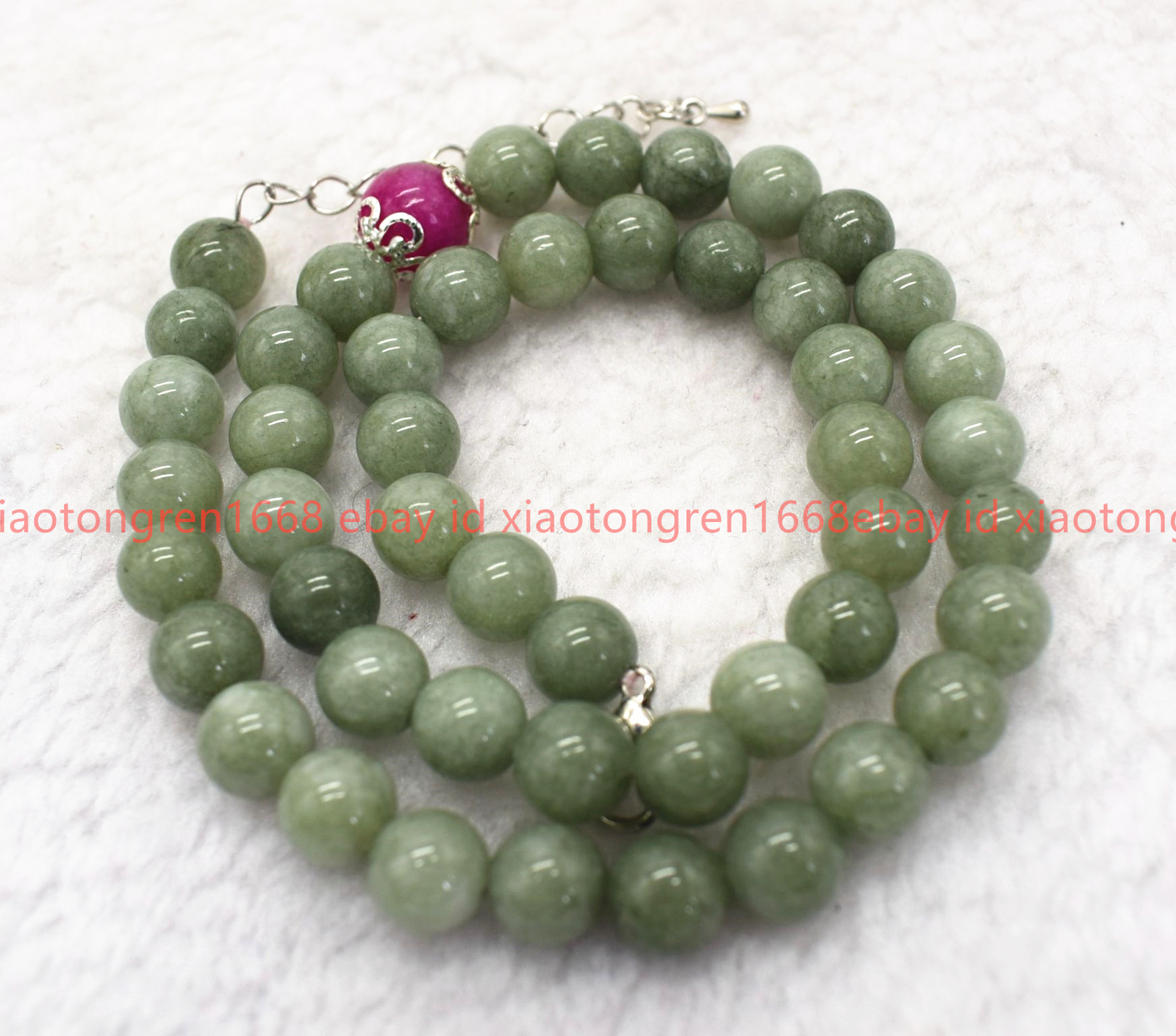 New Fashion 8/10/12mm A Green Jade Gemstone Round Beads Necklace 16-24in AAA