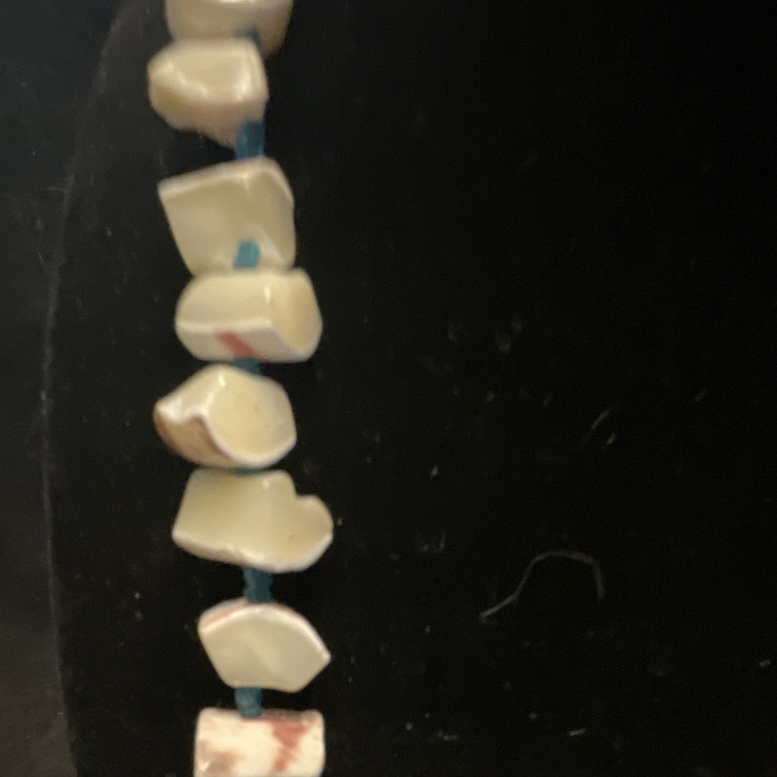 White Chunky Bone/Shell Chip Necklace Beachy 30”